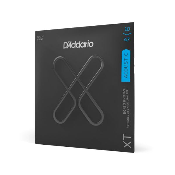 D'Addario XTABR1047-12 10-47 Light Coated 12-String Acoustic Guitar Strings