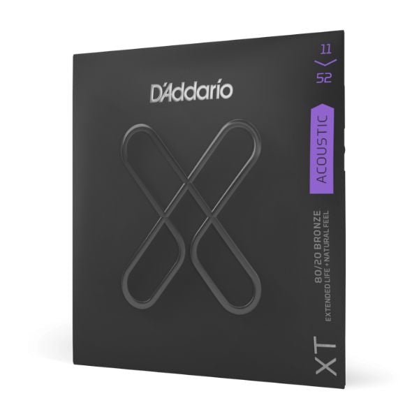 D'Addario XTABR1152 11-52 Custom Light Coated Acoustic Guitar Strings