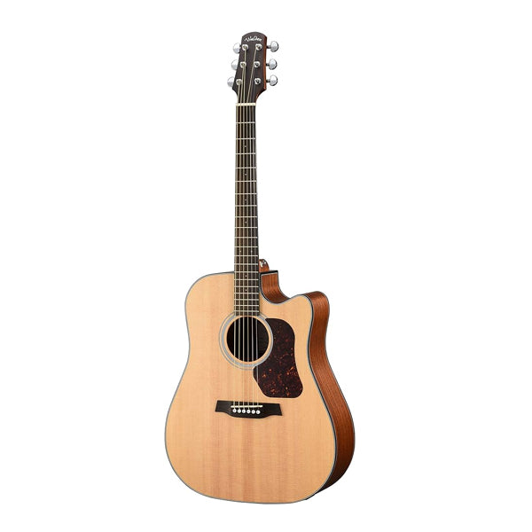 Walden D550CE/W Acoustic Electric Guitar, Dreadnought w/Cutaway and Bag -Satin Natural