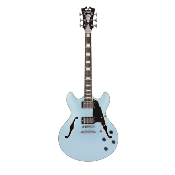 D'Angelico Electric Guitar Semi Hollow Premier DC Boardwalk Ice Blue Metallic