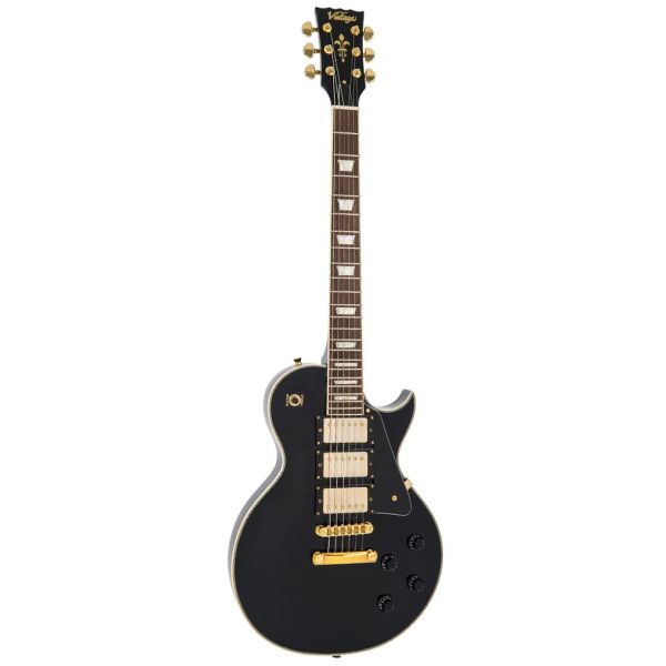 Vintage V1003 ReIssued 3 Pickup Electric Guitar Boulevard Black