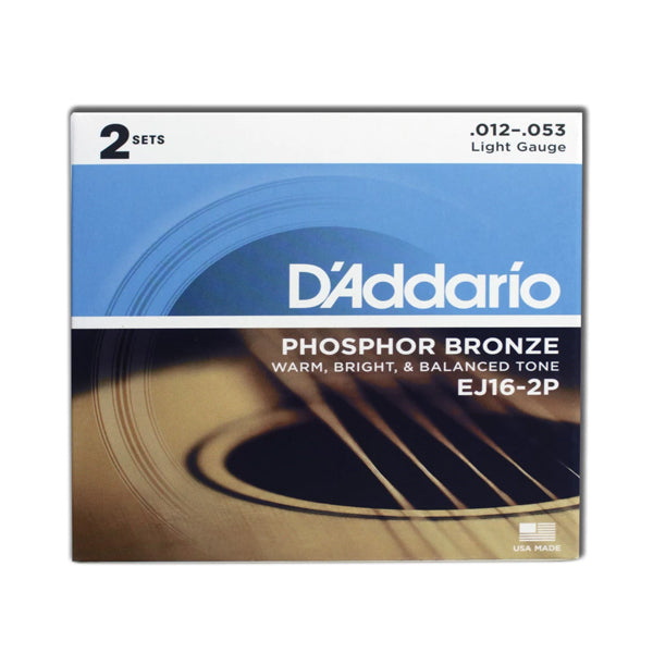 D'Addario EJ16-2P 2-PACK ACOUS GTR PHOS BRZ LITE