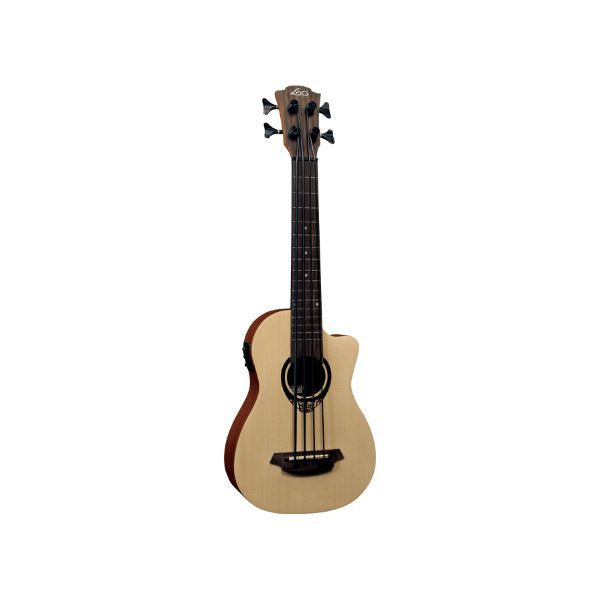 Lag Ukulele GLU TKB150CE Tiki Uku Mini Bass cutaway electro