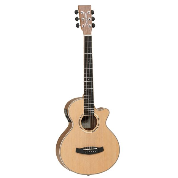 Tanglewood DBT TCE BW Discovery Exotic Travel Super Folk Spruce Black Walnut semi acoustic guitar