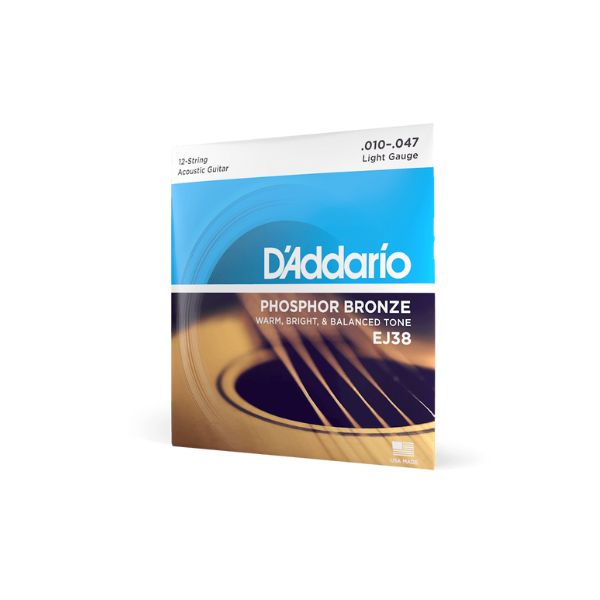 D'Addario EJ38 10-47 Light 12-String Acoustic Guitar Strings