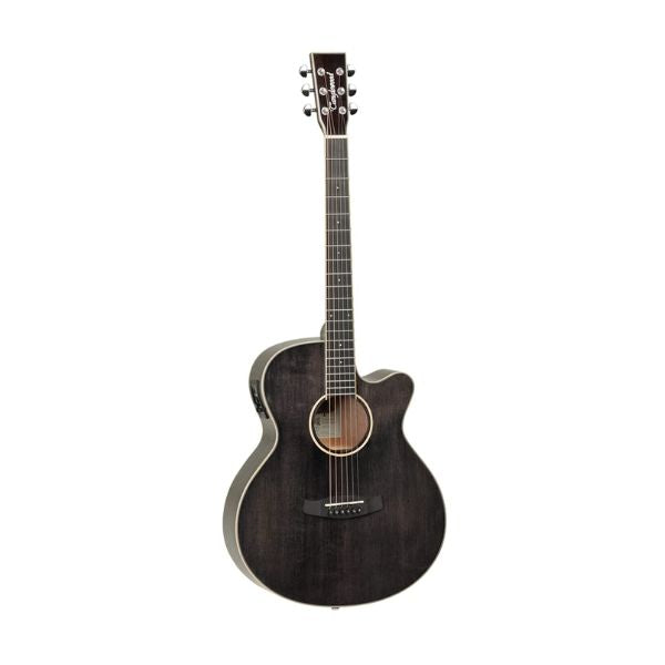 Tanglewood TW4 E BS Black Shadow Gloss Winterleaf Super Folk Cutaway Semi Acoustic Guitar