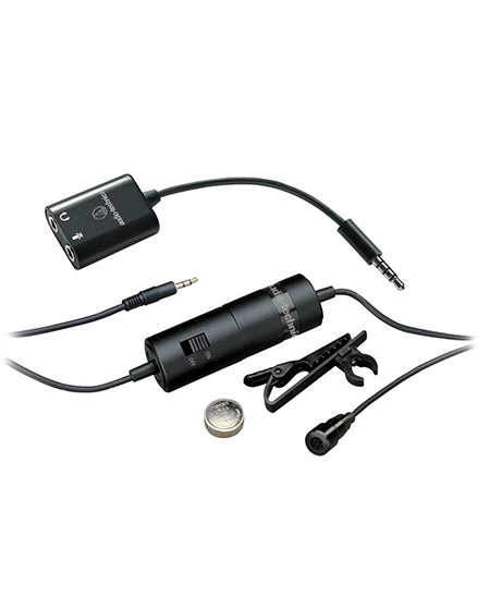 Audio Technica ATR3350iS Omnidirectional Condenser Lavalier Microphone